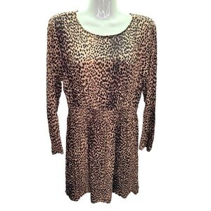 H&M Animal Print Long Sleeve Dress sz 8